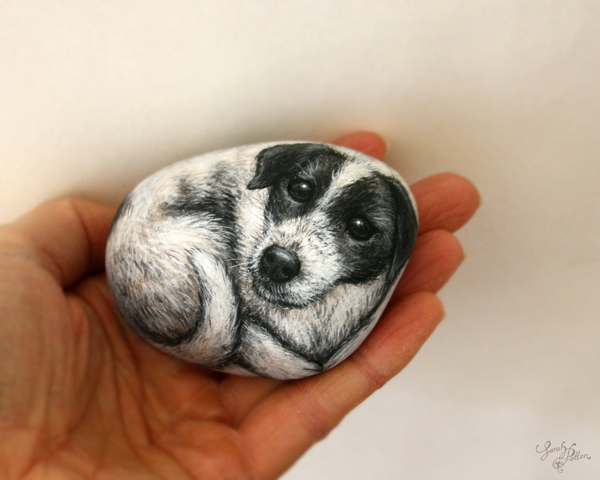 A outlet hand painted dog rock