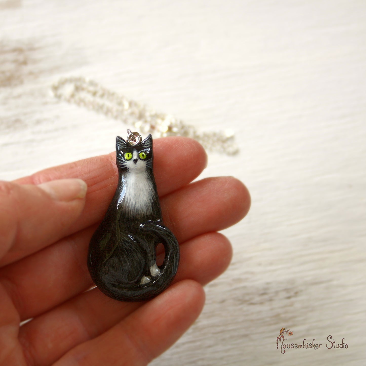 Black & White Cat Pendant