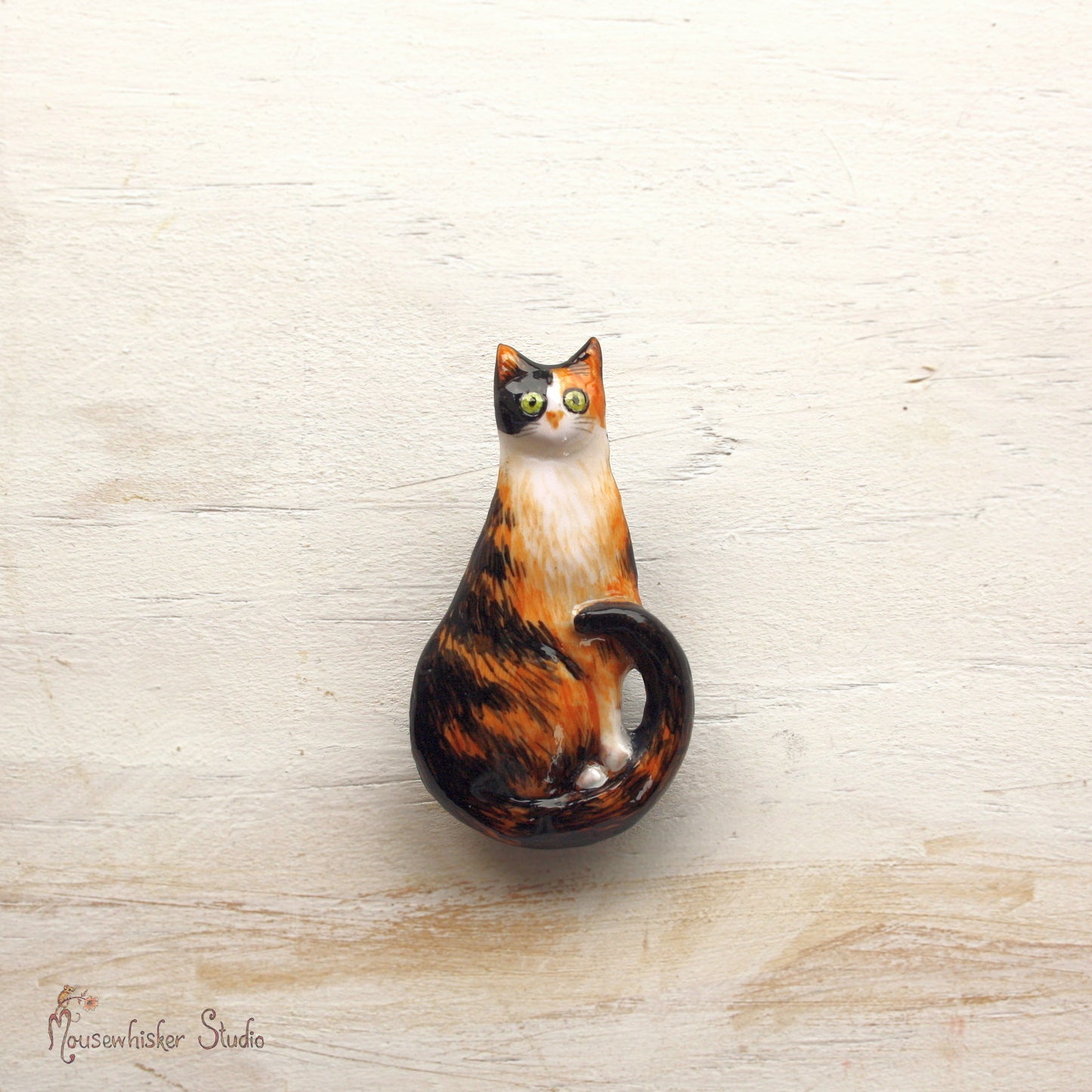 Cat Brooch - Tortoiseshell Pin - NZ Made