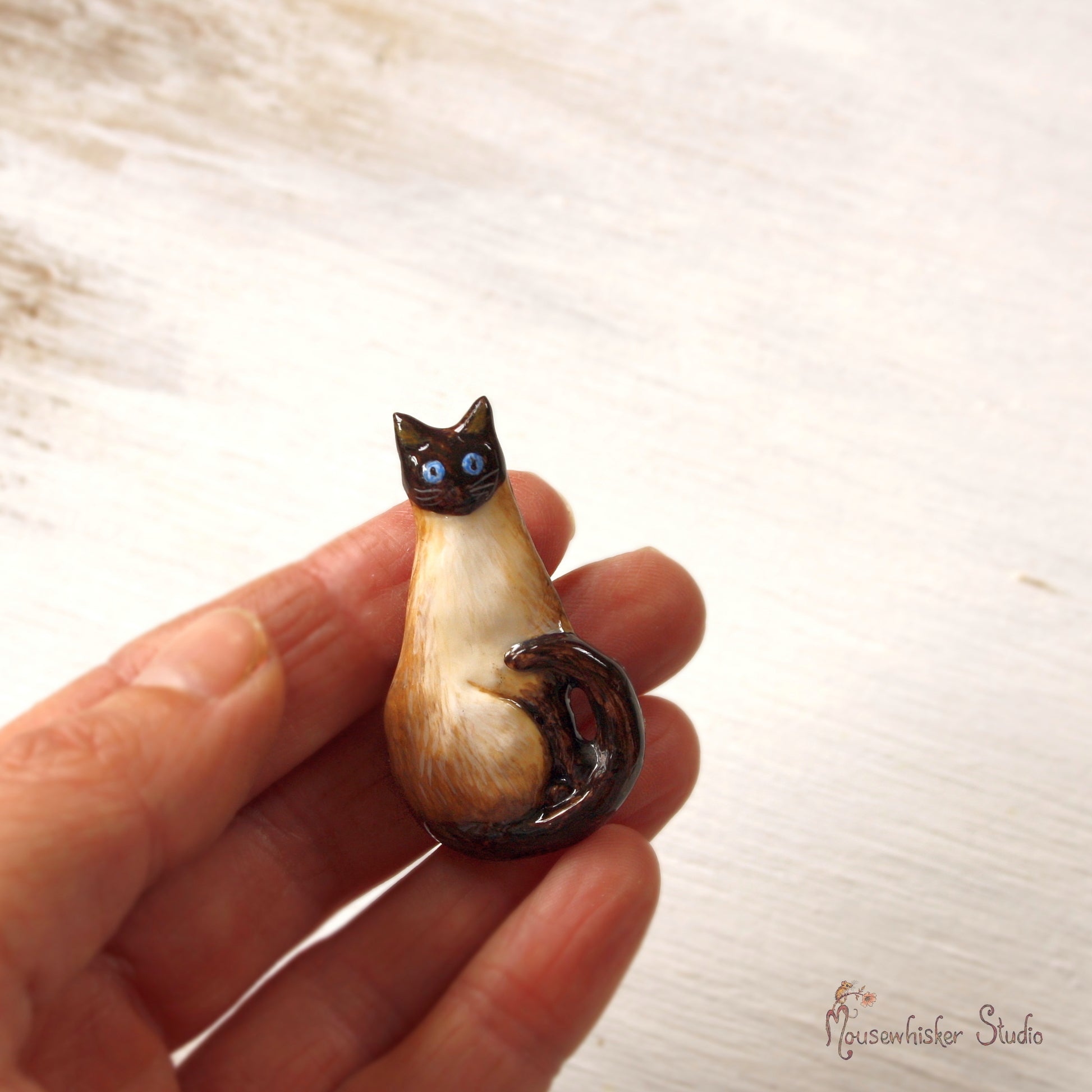 Cat Brooch - Siamese Pin - Pet Lover Gift