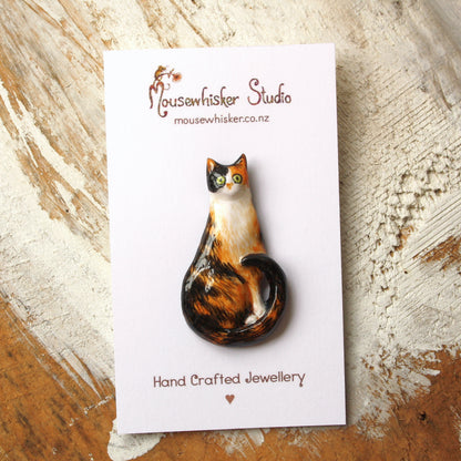 Cat Art Jewellery Gift - Tortie Cat