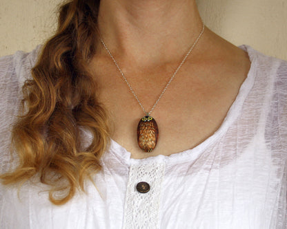 NZ Bird Pebble Necklaces - Kakapo, Ruru, Tui