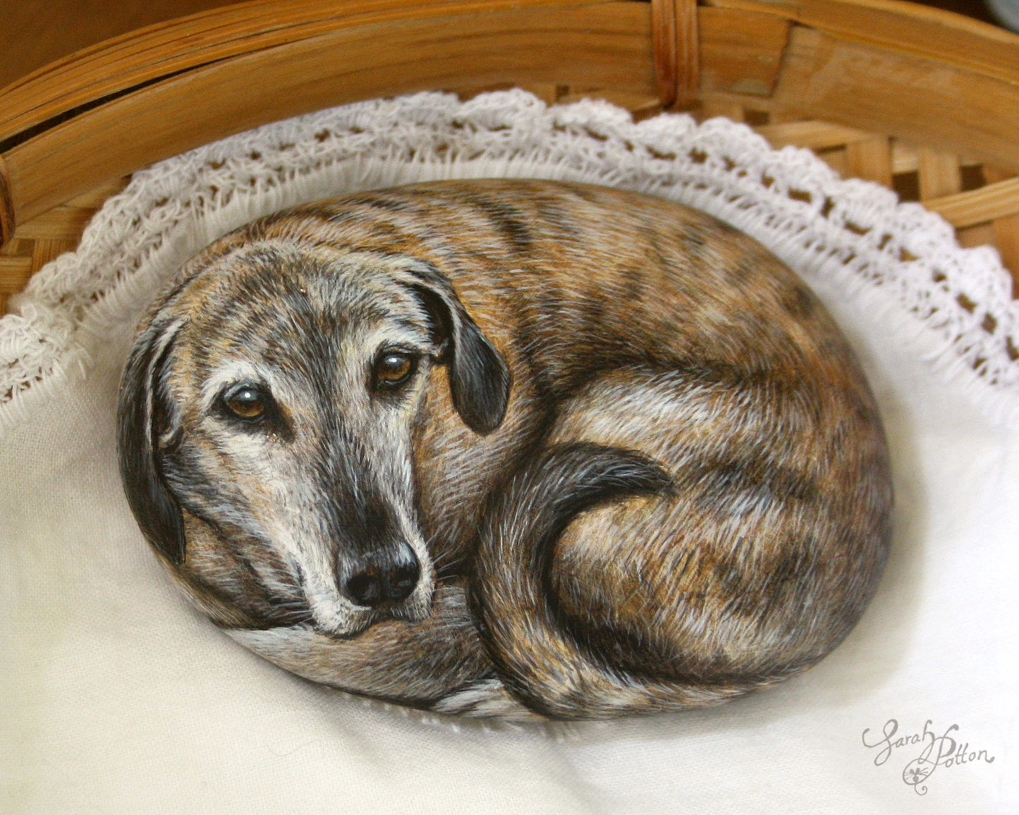 Pet Portrait Painted Rock