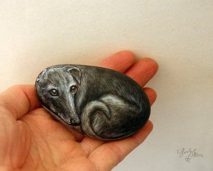 Greyhound Painting on a Stone