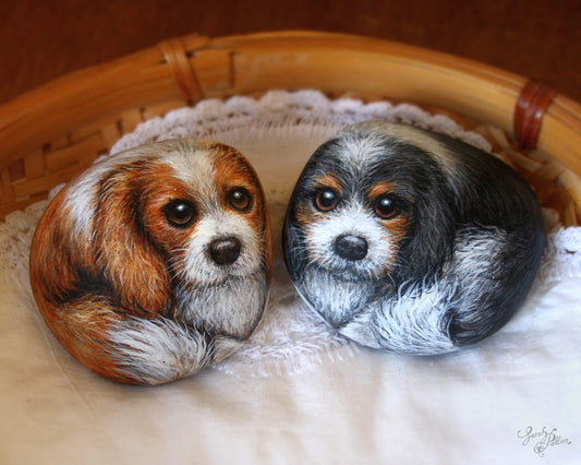Dog Painted Rocks - Cavalier King Charles Spaniels