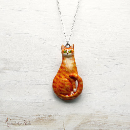 Cat Necklace - Ginger Tabby