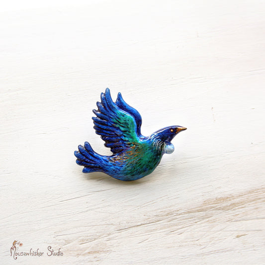 Tui Brooch by NZ Artist