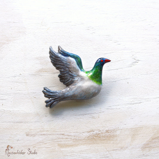 Kereru Brooch - NZ Bird Original Painting