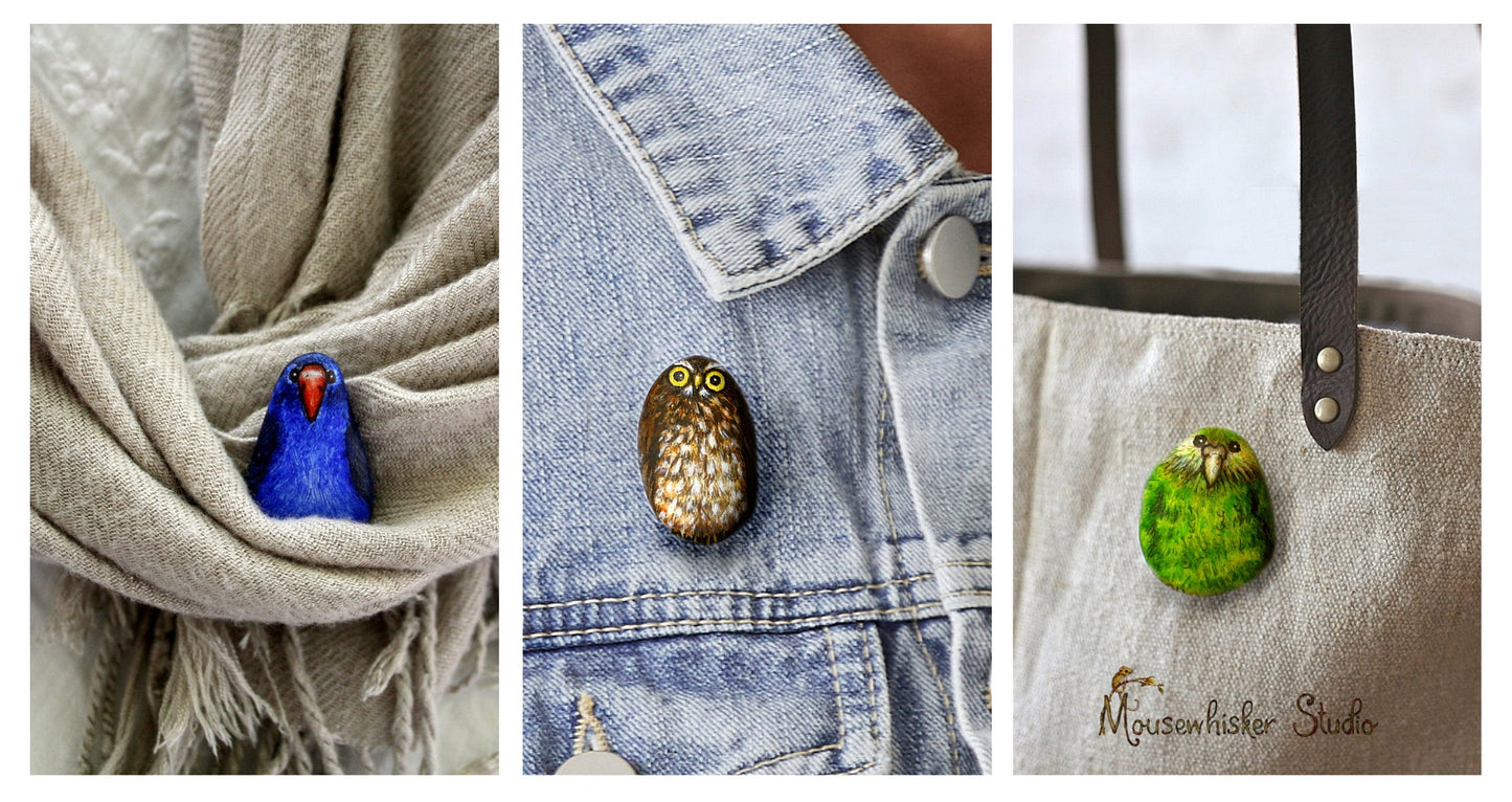 Pukeko Pebble Brooch / Necklace