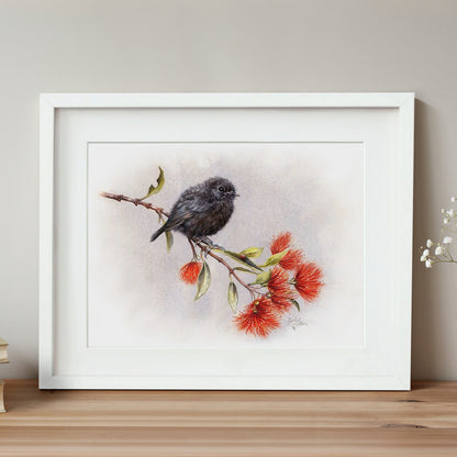 Framed Original Painting - NZ Native Robin