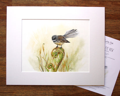 'Bird's Eye View' - Original Painting of Fantail