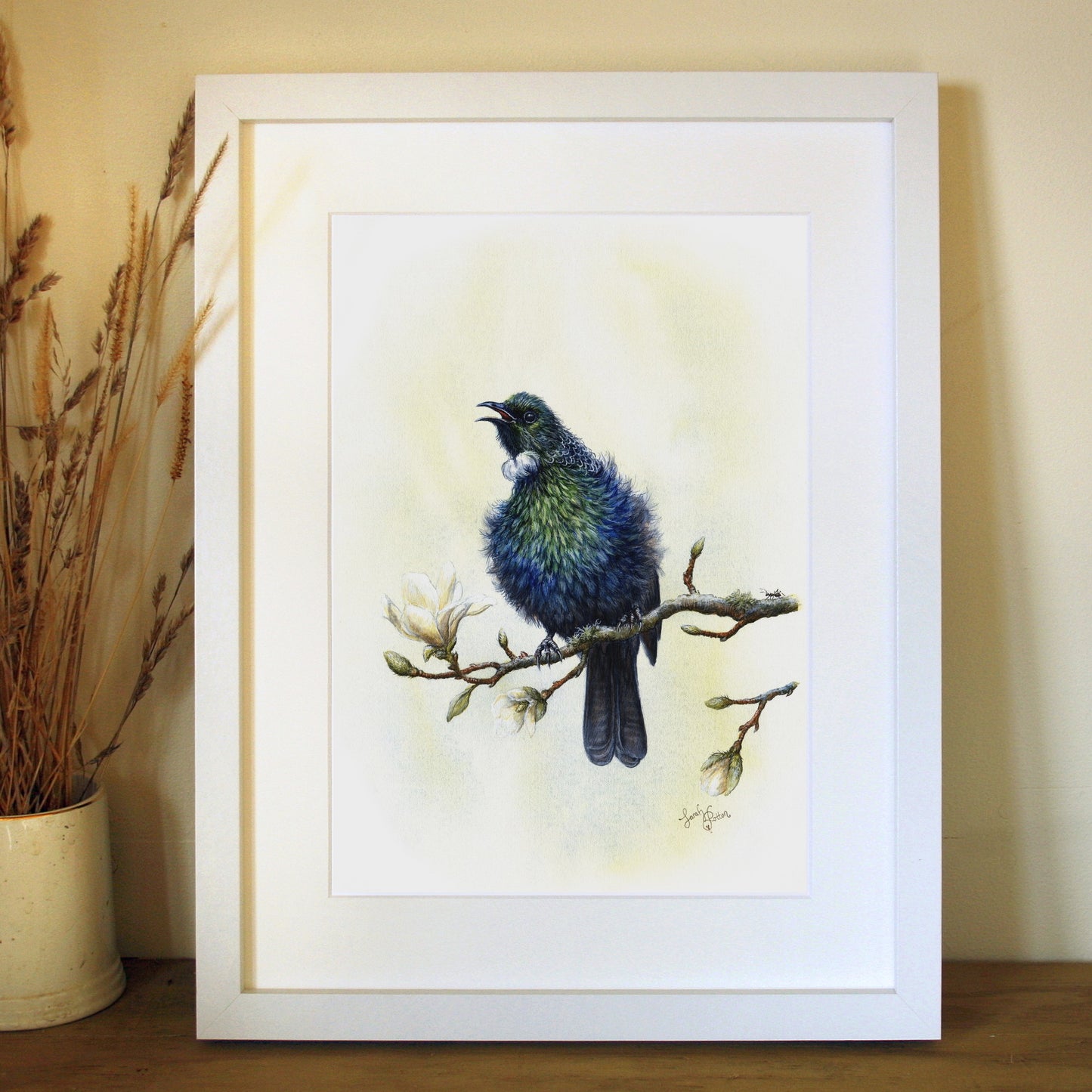 'Lace & Ruffles' - Original Painting of NZ Tui